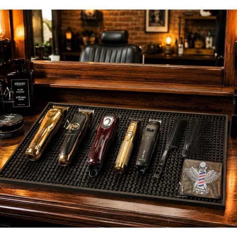 Tapete de Bancada Barbearia 40cm x 24cm Barbeiro Antiderrapante Segurança
