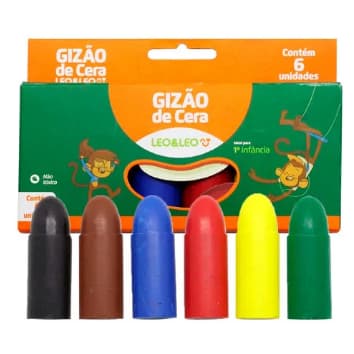 Gizao De Cera Meu Primeiro Giz 6 Cores Leoeleo