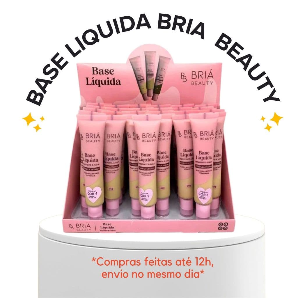 BASE LIQUIDA BRIA BEAUTY ALTA COBERTURA RESISTENTE  AGUA FORMULA VEGANA ACIDO HIALURONICO VITAMINA E