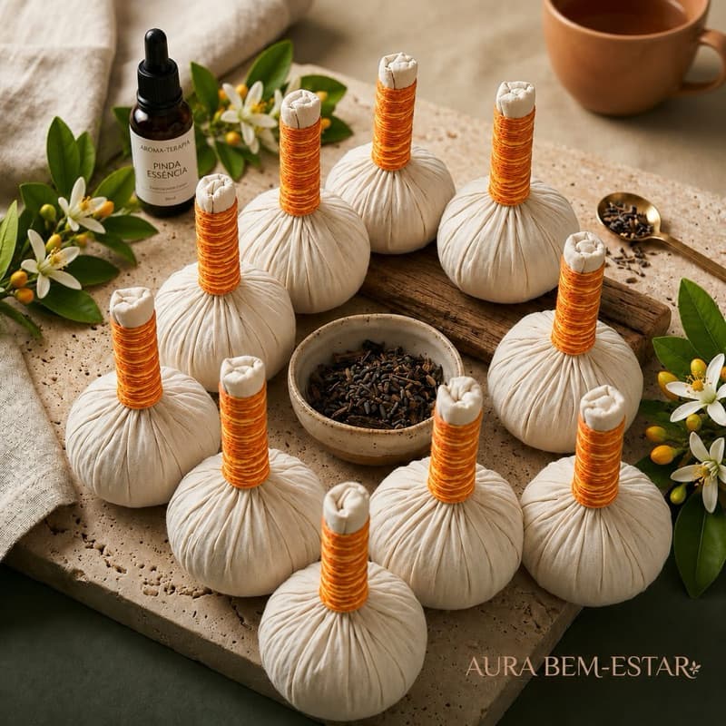 Kit 5 Pares ( 10 unidades) Pindas Chinesas Laranjeira – Massagem Relaxante e Alívio de Estresse - Aura Bem-Estar