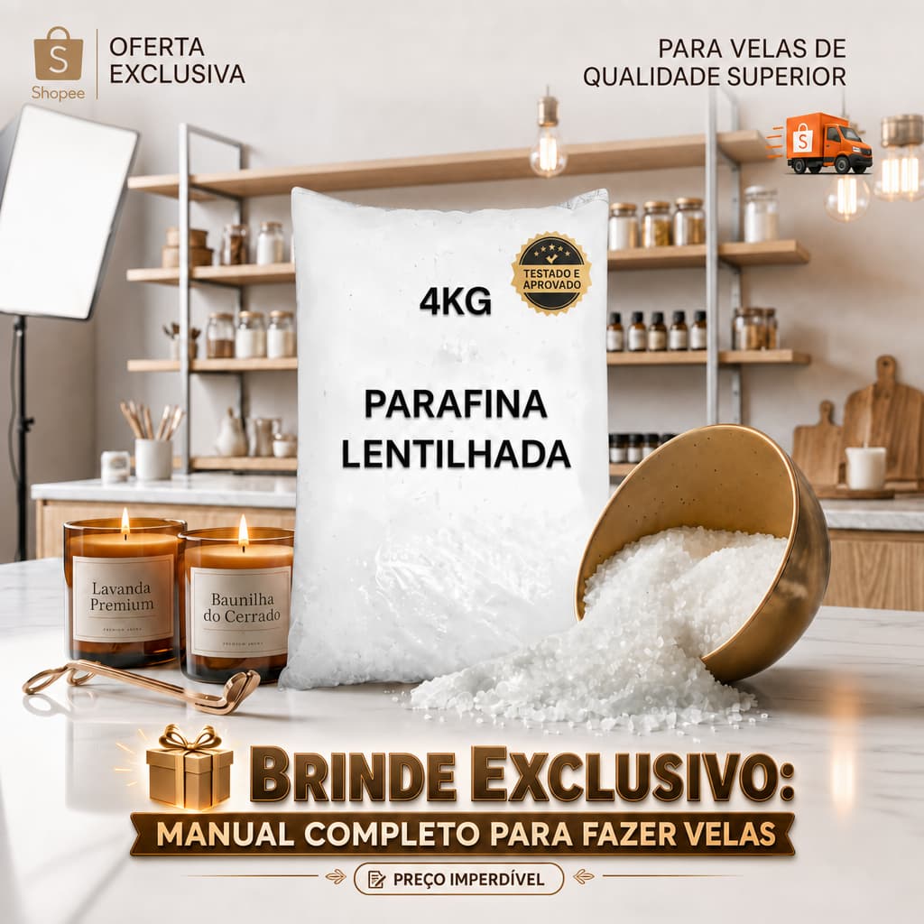 4KG DE PARAFINA 100% PURA NACIONAL P/VELAS DECORATIVAS ,VELAS PERFUMADAS , VELAS ARTESANAIS EM GERAL