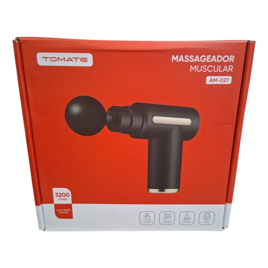 Pistola Massageadora Muscular Tomate Am-027 3200rpm 6 Vel