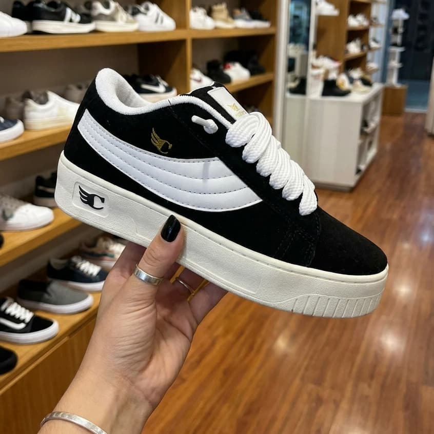 Tênis Plataforma Tenis Feminino Cabeça Calçados Altura 5cm Sola Confortável