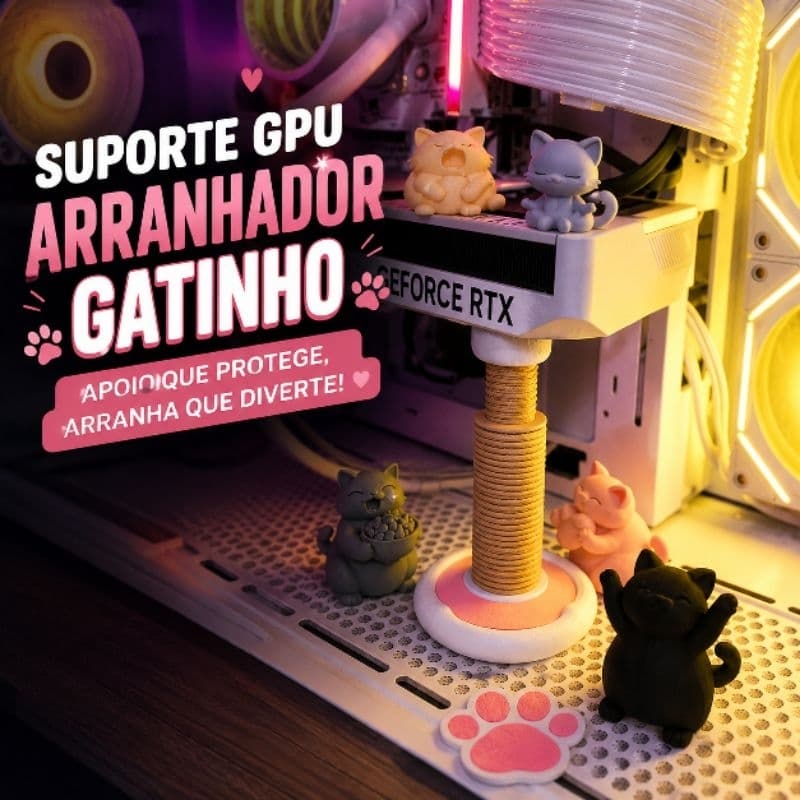 Suporte para placa de vídeo gpu arranhador (ajustavel 90mm x 140mm)(G)