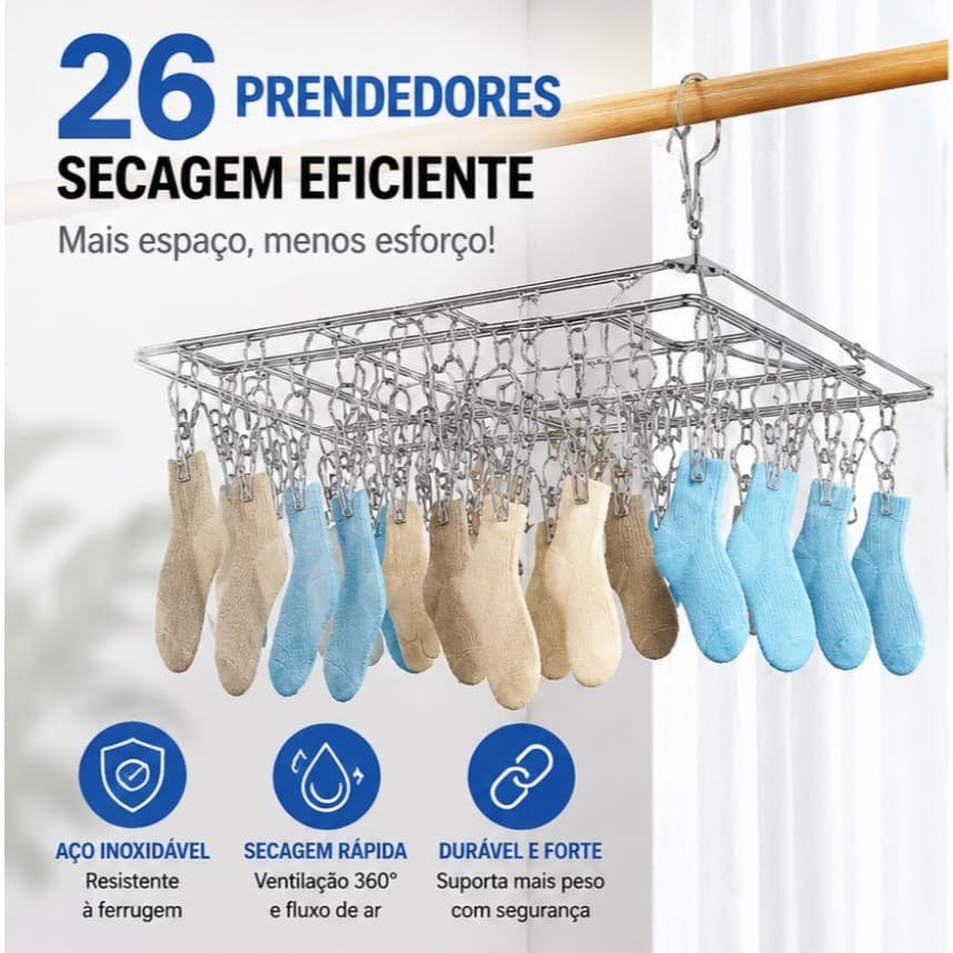 Varal Roupas pregadores com intimas apartamento  Reforçado Calcinha, Meia, Cueca Boa Qualidade Top