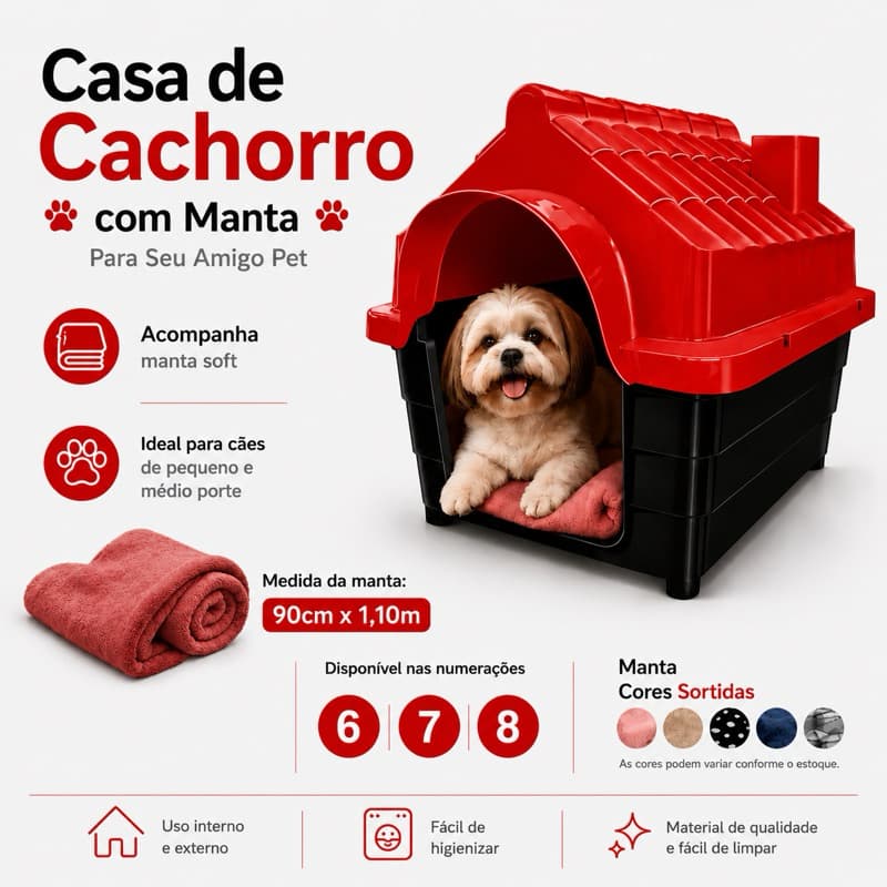 Casa Casinha 6, 7, 8 Para Todos Os Portes Mais Manta Poliéster Para Proteger Seu Melhor Amigo Do Frio e Chuva
