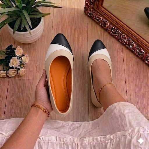 Sapatilha Feminina Confortável Bico Fino Sapatilha Multicolor Nude  Elegante