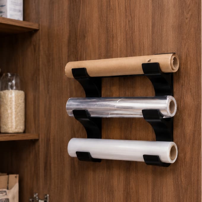 Suporte De Parede Porta-Rolos Cozinha Design Organizador Facilitador
