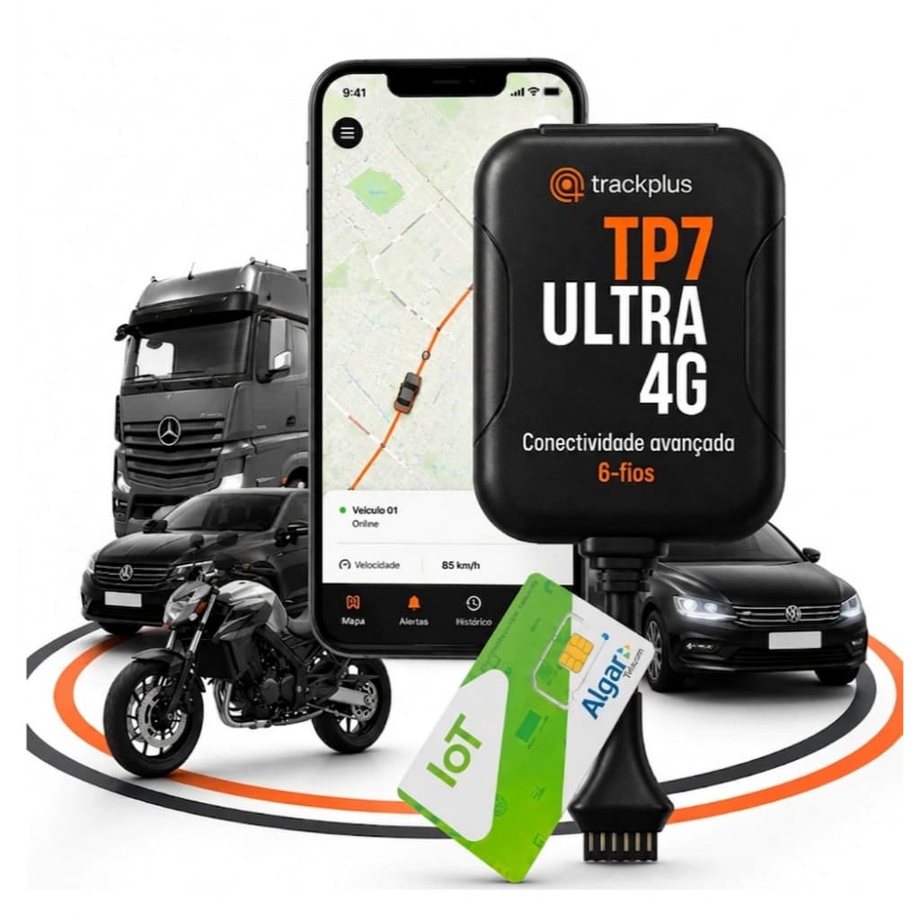Kit Rastreador Veicular Com Bloqueio + Aplicativo E Chip M2m Preto