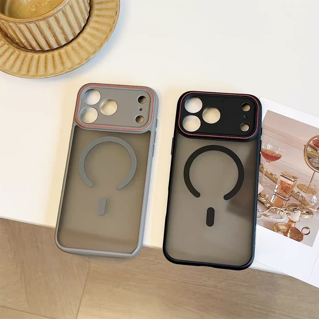 Capa Magnética MagSafe Janela Grande da Câmera Não Amarela Para iPhone17 AIR ProMax Anti Queda Fosca