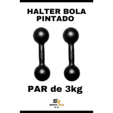 Par Halter Bola 03 KG Pintado Treino Academia Fitness Casa GYM