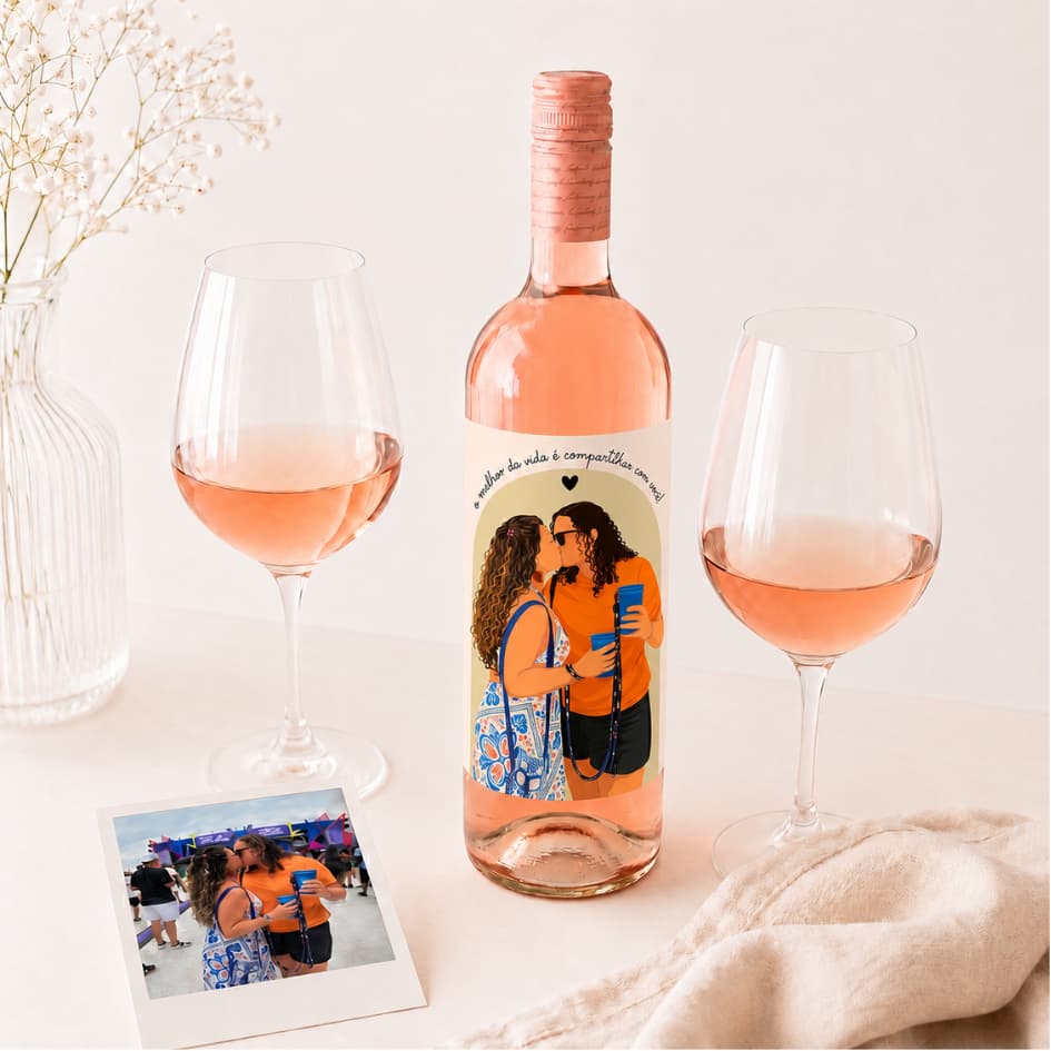 Rótulo para garrafa personalizado com foto | Ideal para casamentos e celebrações