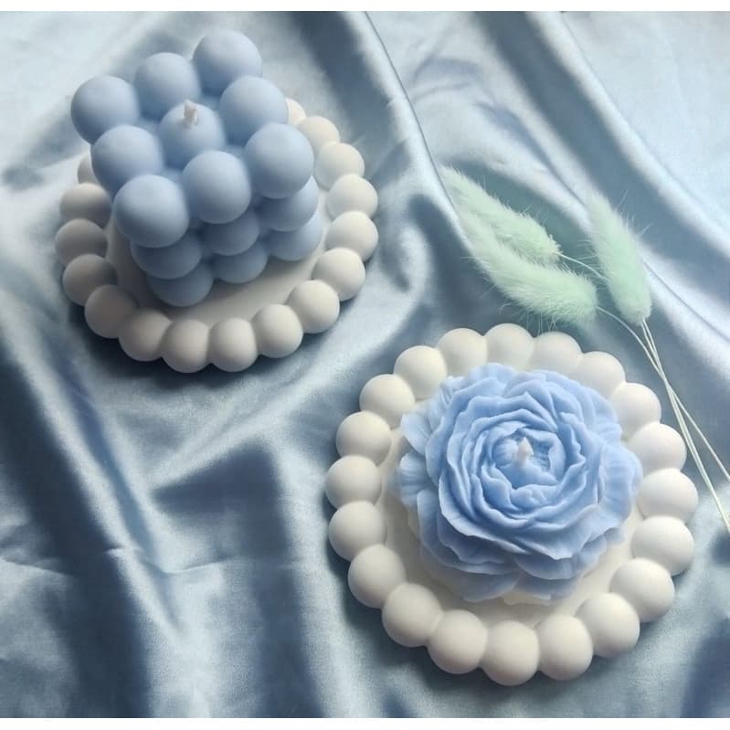 Kit Velas Aromáticas: Vela Bubble + Vela Flor Peônia Azul