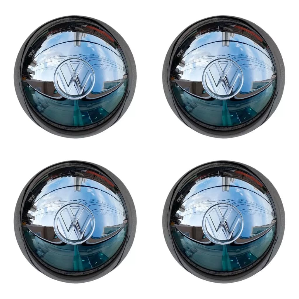 Kit com 1/4 Calotas Abaulada P/Kombi/Fusca P/rodas 4 furos fixação em gomos de pressão