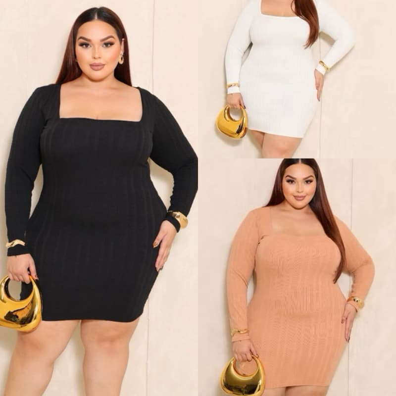 Vestido Lari Plus Size G1 Outono Inverno 46/48 Ribana Moda Gringa Moda Blogueira Moda outono Inverno