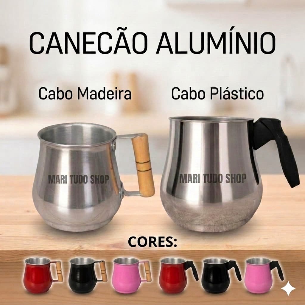 Canecão Gordinho de Vó Fervedor Leiteira Alumínio Leite Chá Café Chimarrão 1,2 L - Cores