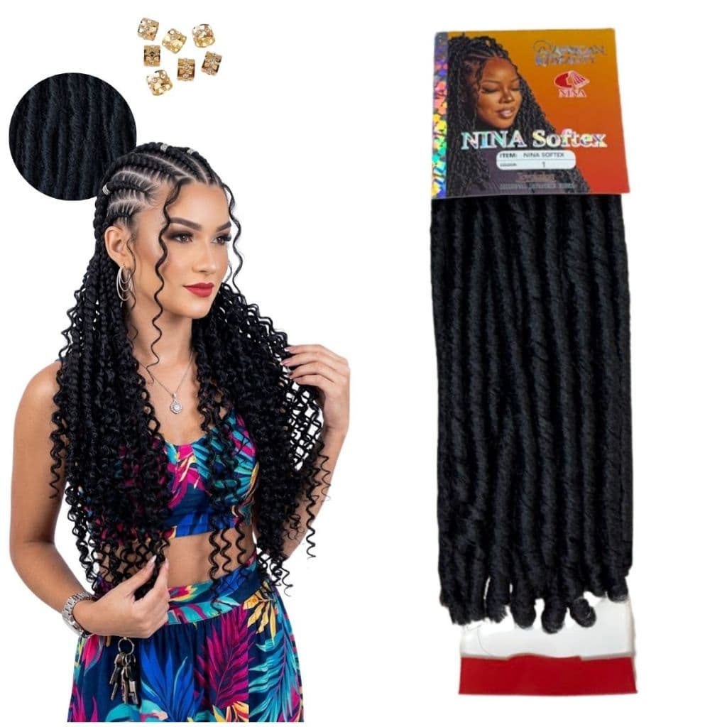 Cabelo Cacheado Nina Softex Pacotinho Crochet Braid Original 70 gramas