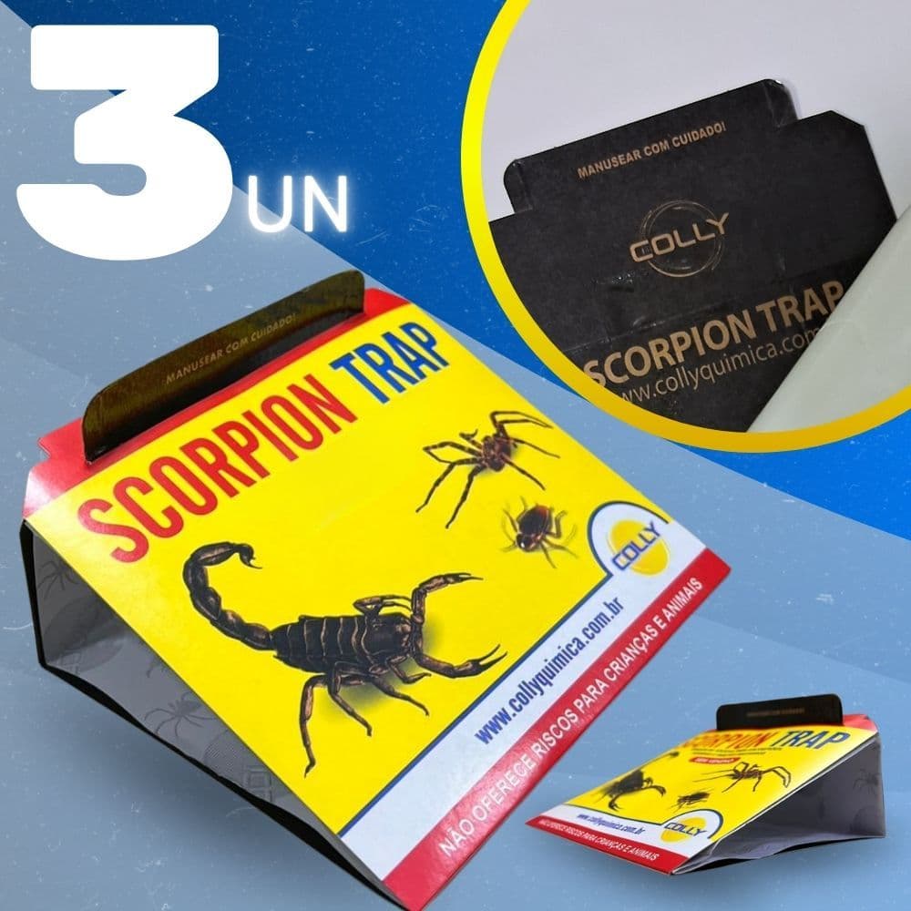 Placa Adesiva para Monitoramento Kit 3 Colly Scorpion Trap