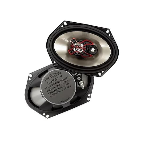 Caixa de Som Par de Alto Falantes Bravox Triaxial c 5x7 Polegadas160w.