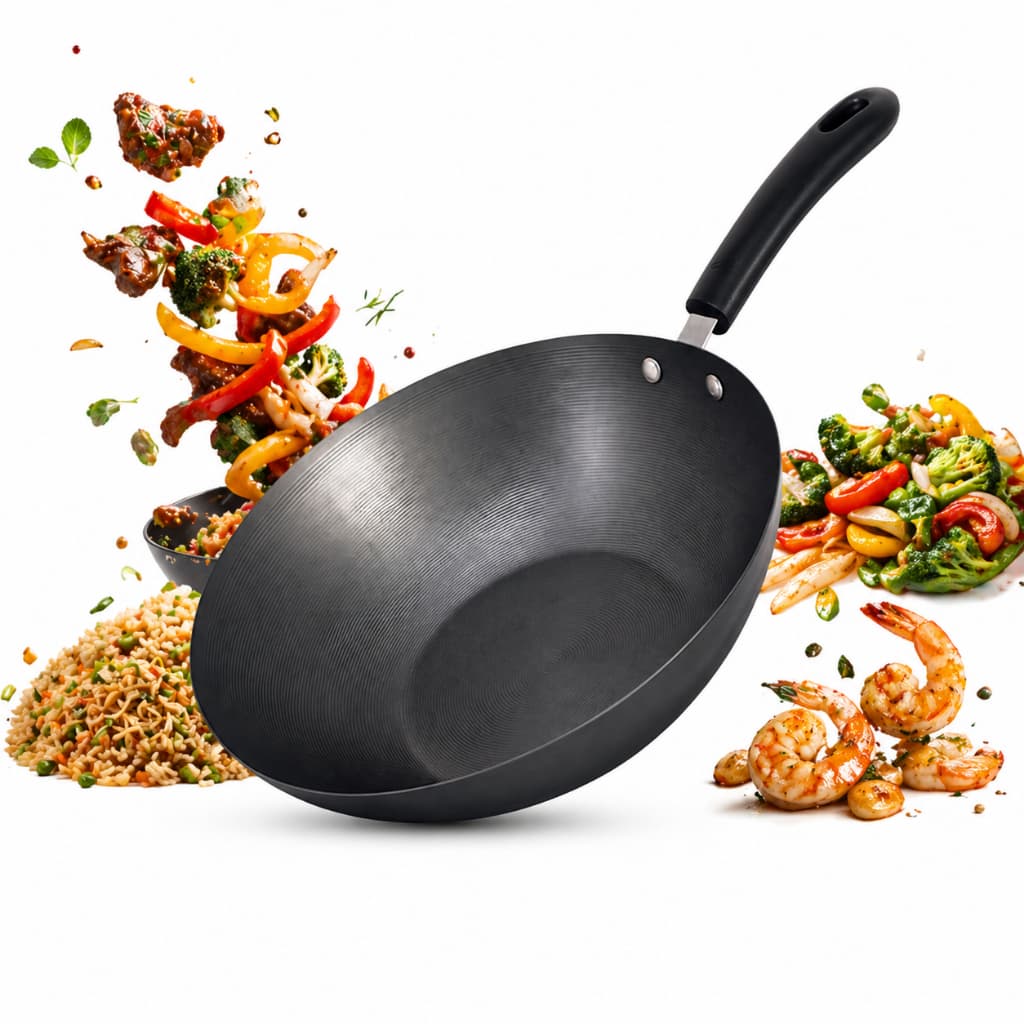 Panela Wok Antiaderente Grande Frigideira Funda Para Yakisoba Legumes Carnes 30cm 3,5Lts
