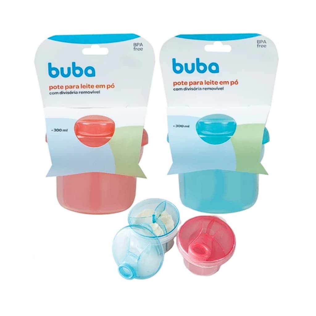 Pote Leite em Pó 300ml com Divisória Removível BUBA Porta Formula