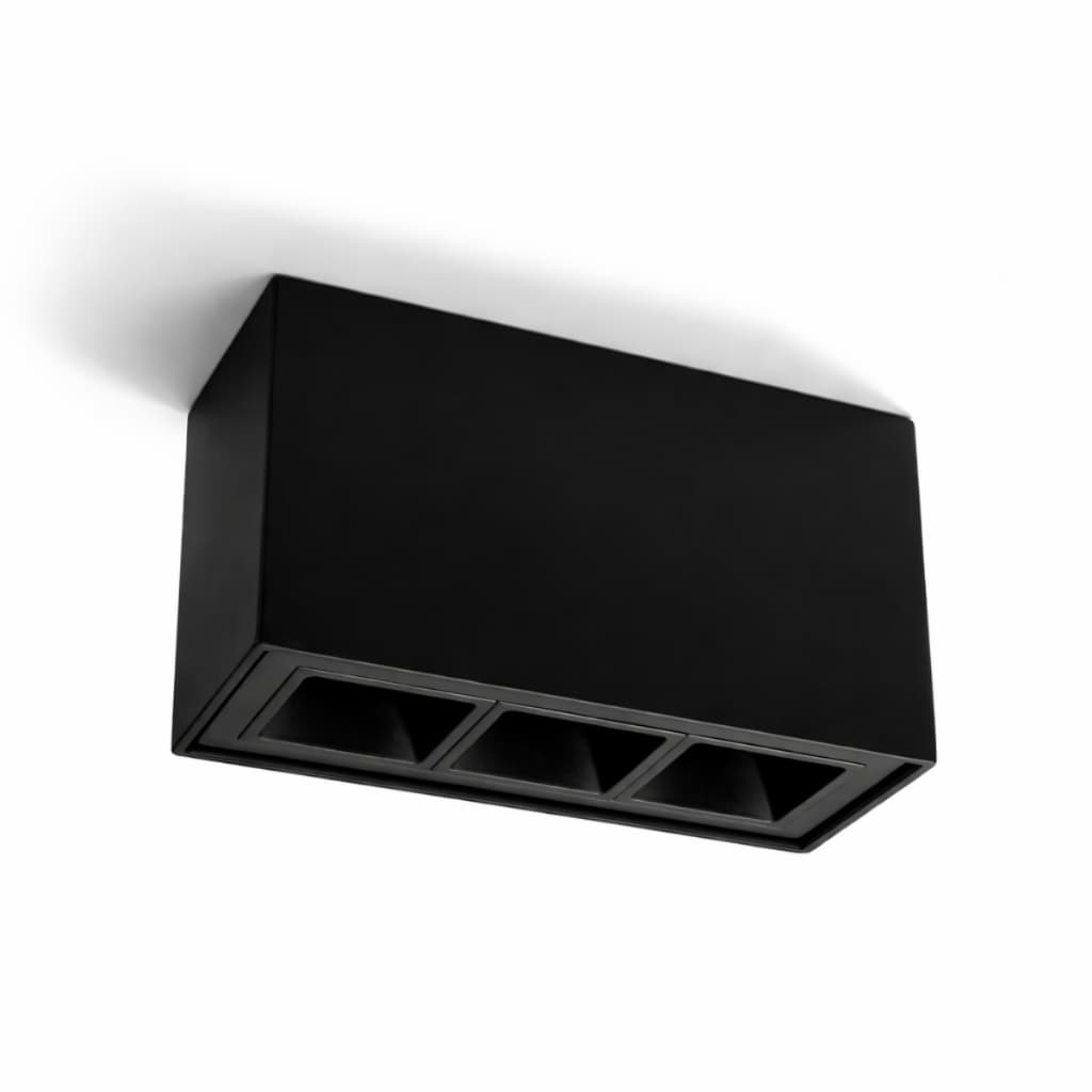 Spot Linea 3 Focos Mr11 Sobrepor Para Lâmpada De Led Preto