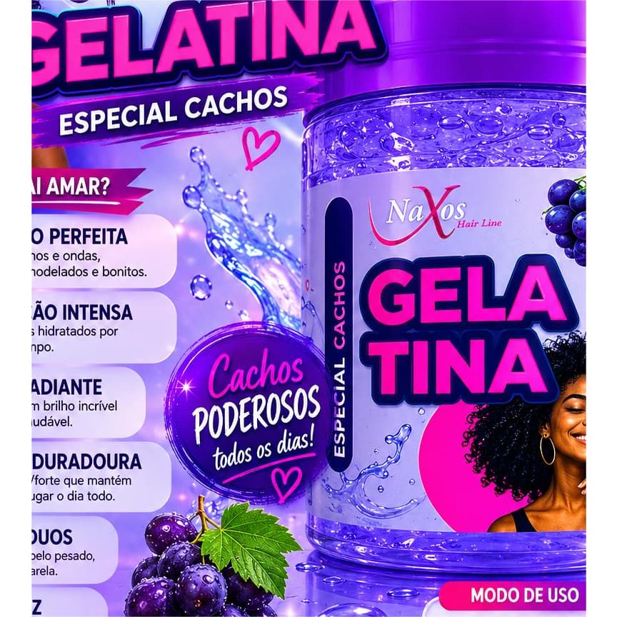 Gelatina Capilar Modeladoras 500G Naxos
