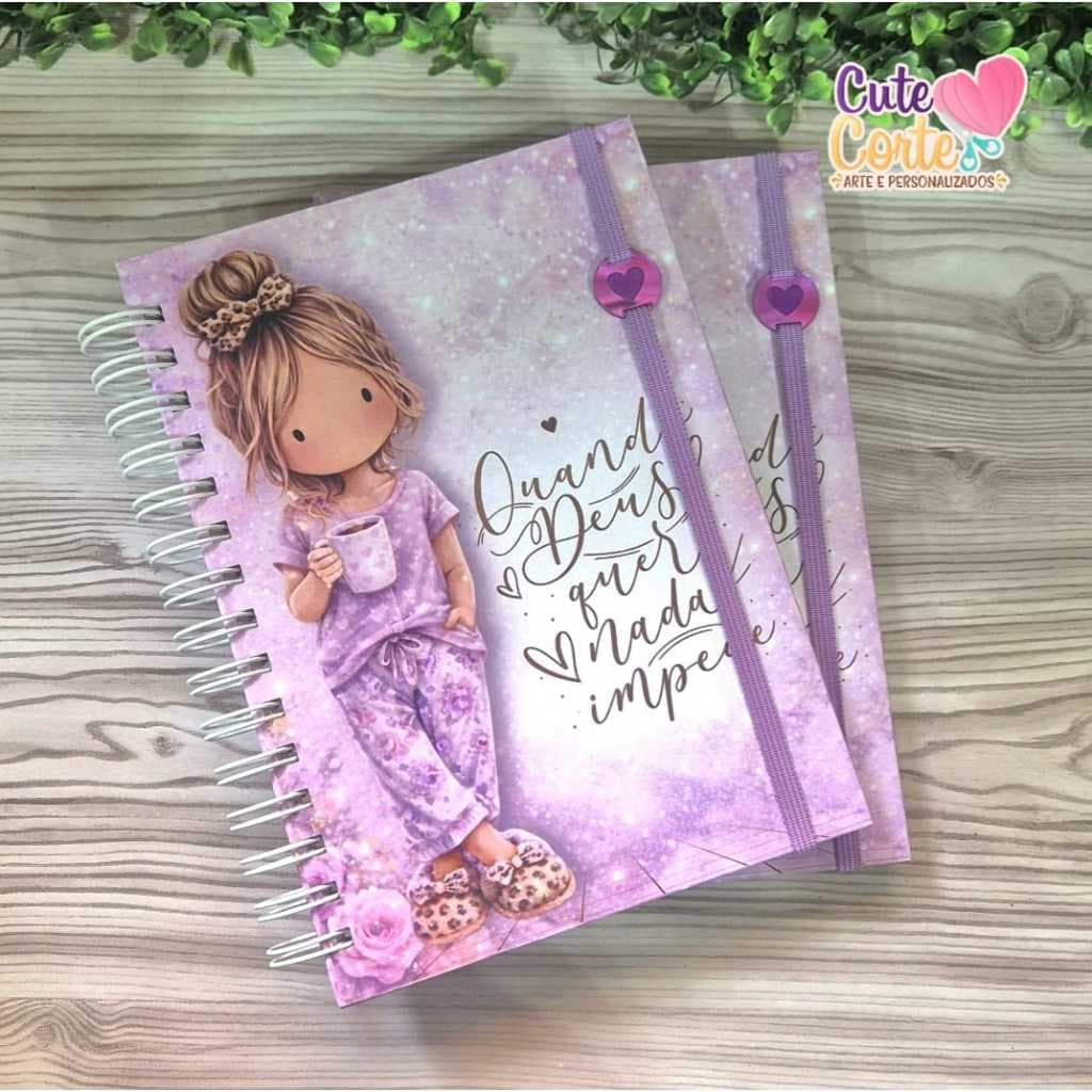 CADERNO DE ANOTAÇÕES – CADERNO INTELIGENTE - FOLHAS REPOSICIONÁVEIS - TAMANHO A5 - QUANDO DEUS QUER