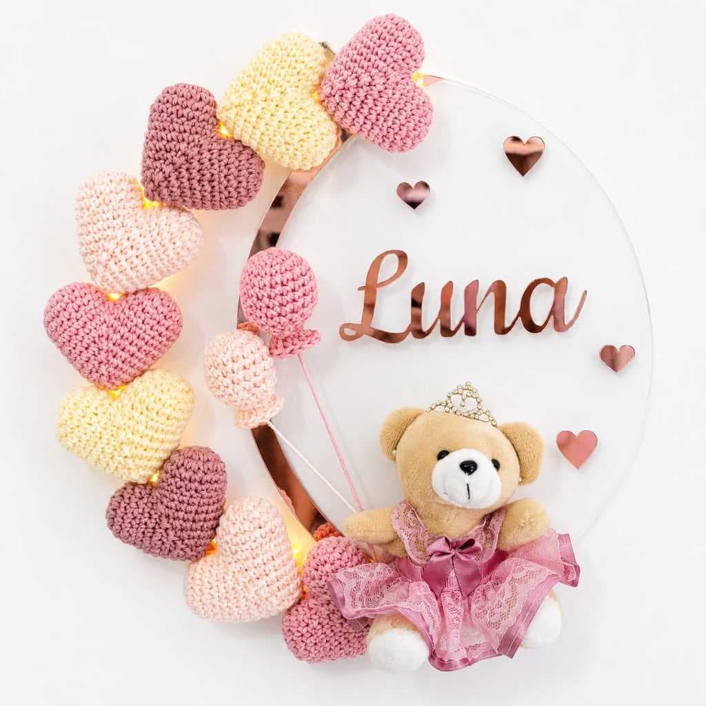 Guirlanda Maternidade Personalizada com Ursa Princesa