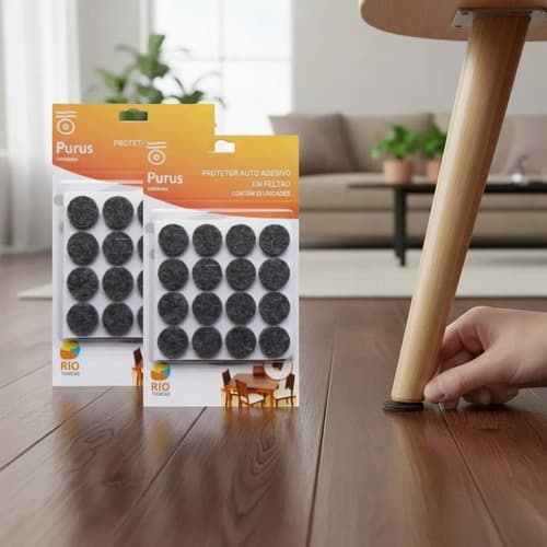 Kit 32 Protetor Feltro Auto Adesivo 2cm Pé Sofá Cadeira Mesa