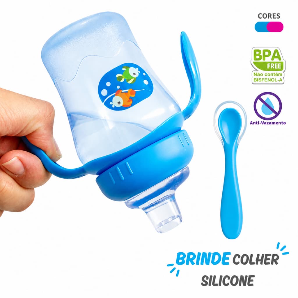Copo De Transição Com Alça Antivazamento Bico Silicone