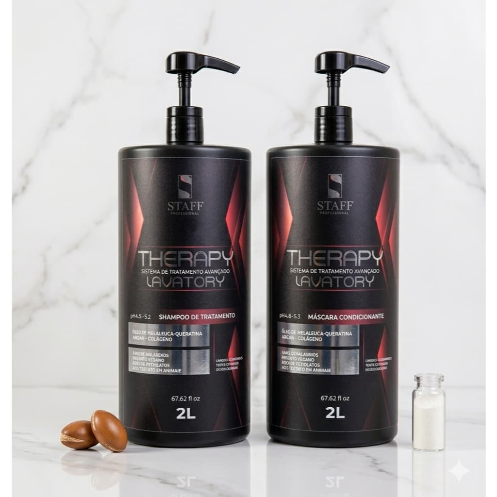 Kit Lavatório Profissional Staff Therapy 2 Litros - Shampoo e Máscara Capilar Atacado