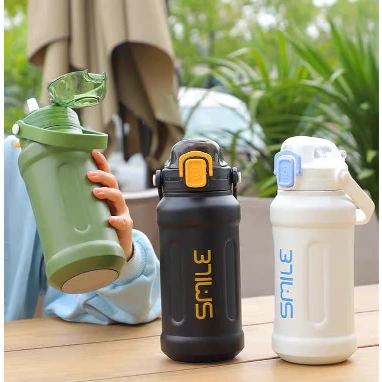 Garrafa De Água De Grande Capacidade Com Canudo Portátil Para Esportiva 1100ml
