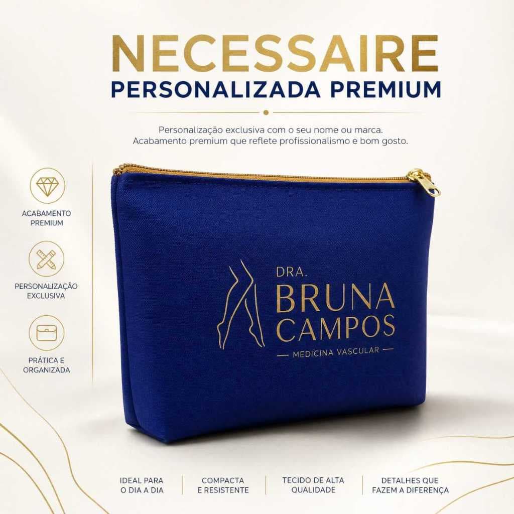Necessaire Personalizada Logo Empresa Nylon Resinado Premium