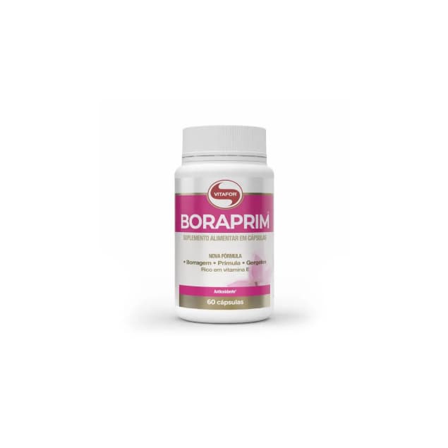 BORAPRIM: Suplemento Alimentar em Cápsulas, Mix de óleos de prímula, borragem e gergelim - Vitafor 60 Cápsulas