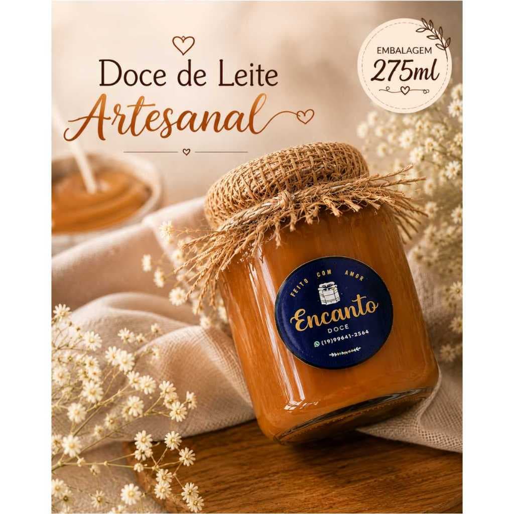 Doce de Leite Cremoso Artesanal Pote de Vidro Gourmet Tradicional 275g Premium Original Puro
