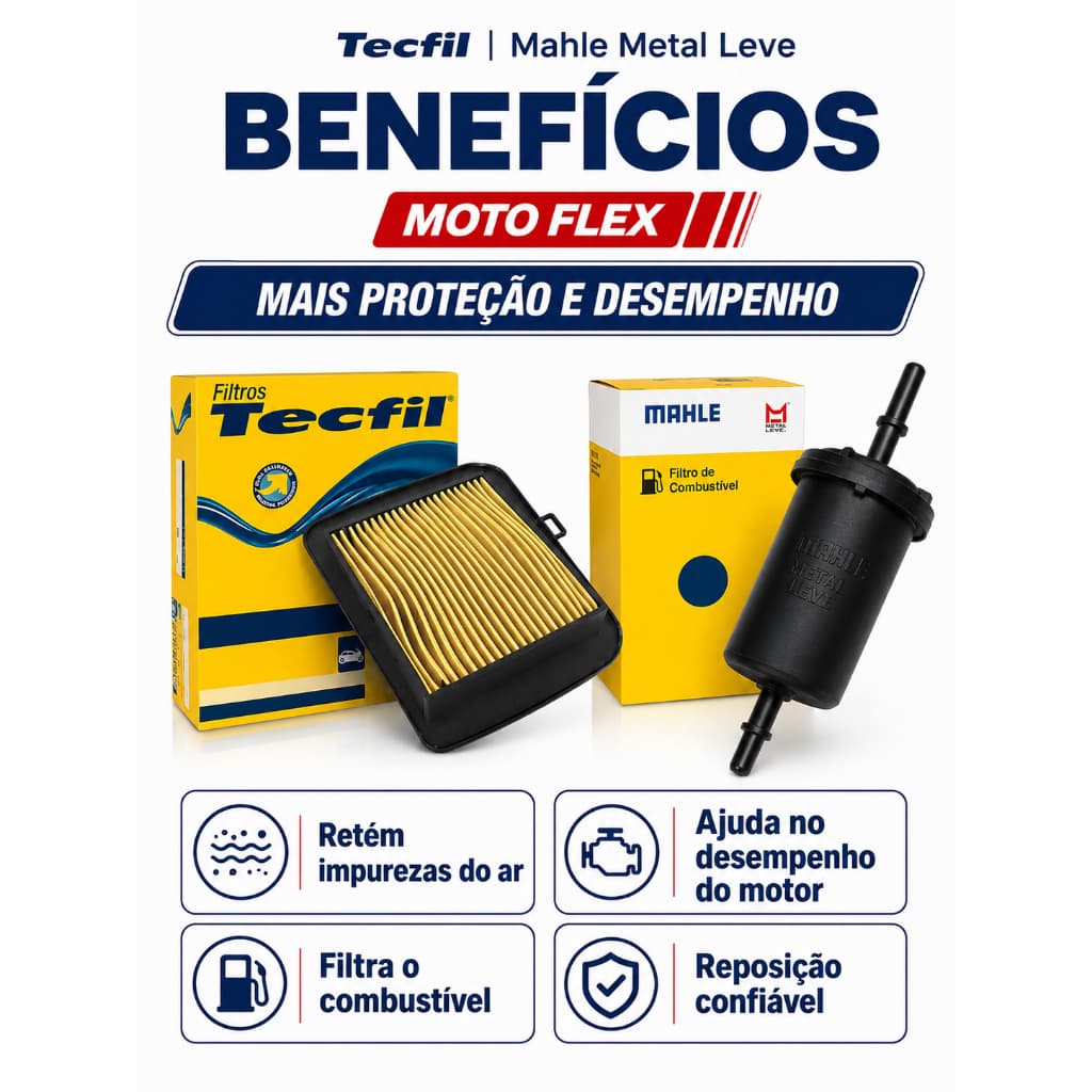 Filtros Ar Combustível CG 160 Titan Fan Start Mahle Tecfil