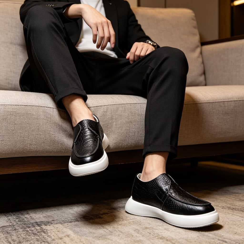 Sapato Masculino Couro Legítimo Linha Premium Leve Confortável Palmilha Em Gel