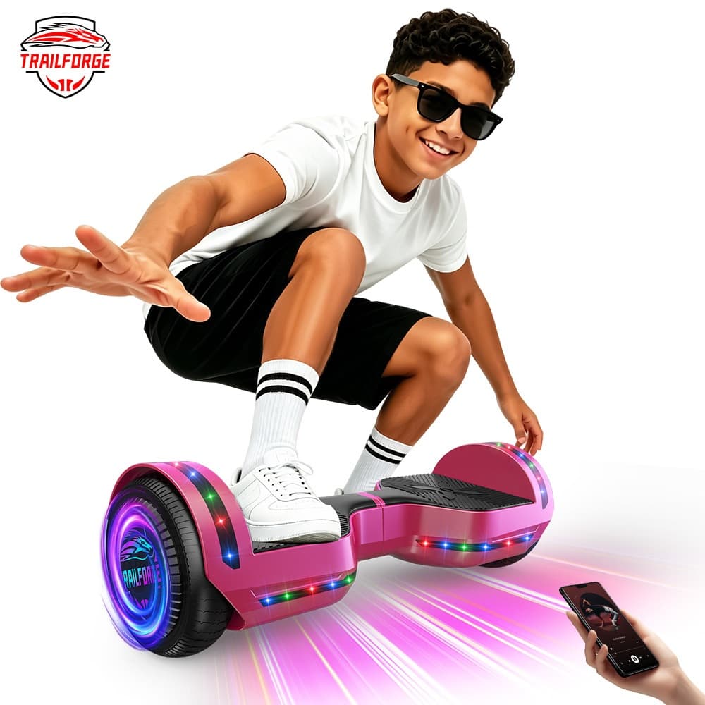 TRAILFORGE Hoverboard H1 Brinquedos infantis luzes LED e música bluetooth Presentes para crianças