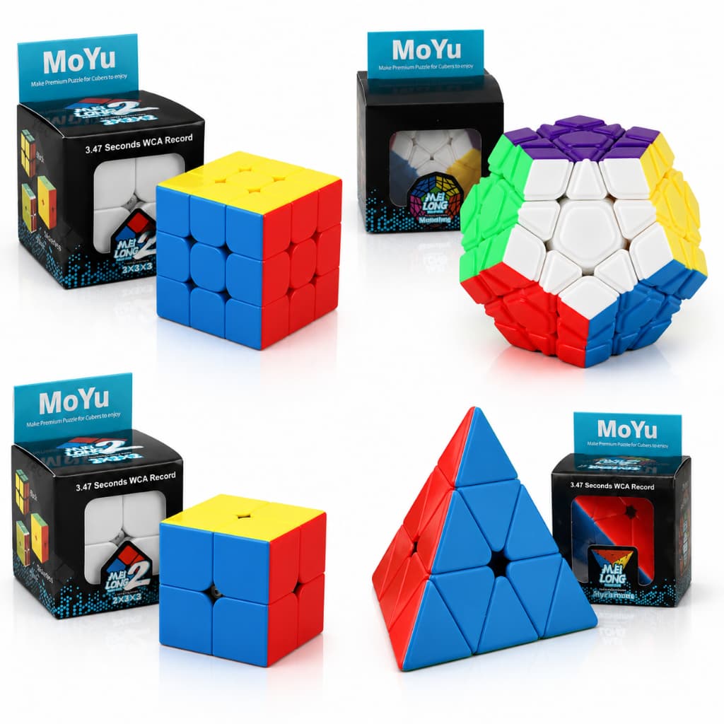 Cubo Mágico Profissional MoYu 2x2 3x3 Pyraminx Megaminx Quebra-Cabeça Speed Cube