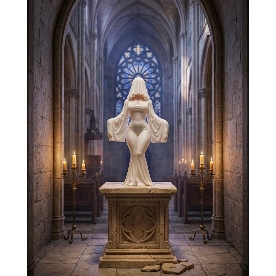 Estátua Garota Fantasma – Impressão 3D Decoração Halloween Quarto Sala Colecionável