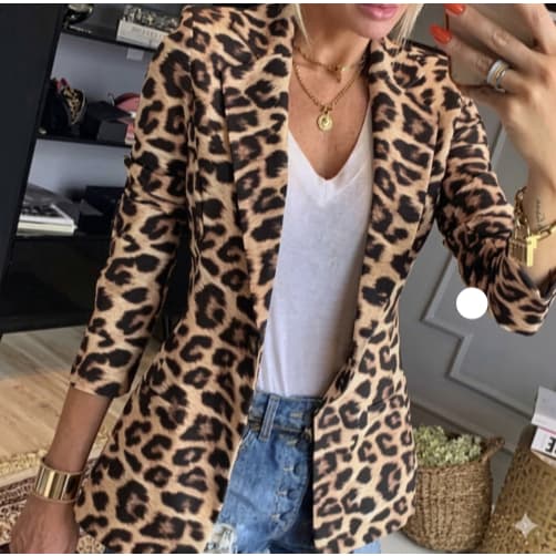 Blazer feminino de Onça Oncinha Longo Alongado, Lançamento nova tendência da moda feminina