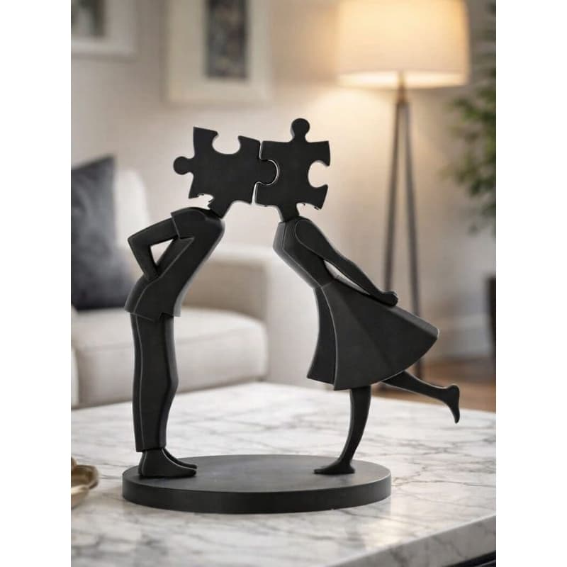 Escultura Almas de Quebra-Cabeça Estatueta Romântica
