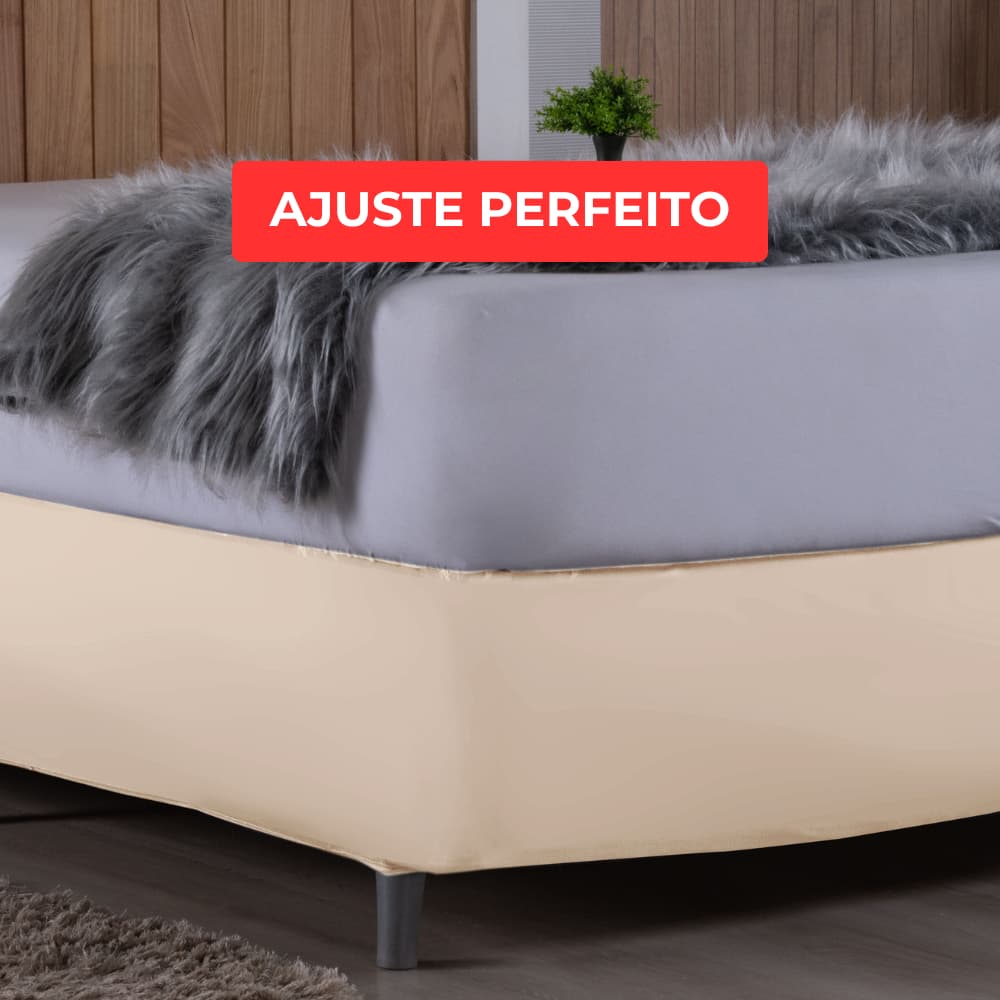 Saia Box Coladinha Casal Queen Ajuste Perfeito na Cama Não Escorrega Várias Cores