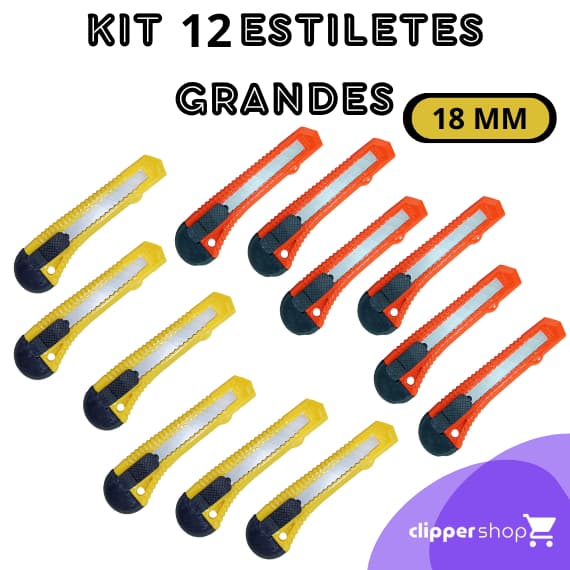 KIT 12 ESTILETES GRANDES 18MM MASTERPRINT MP451