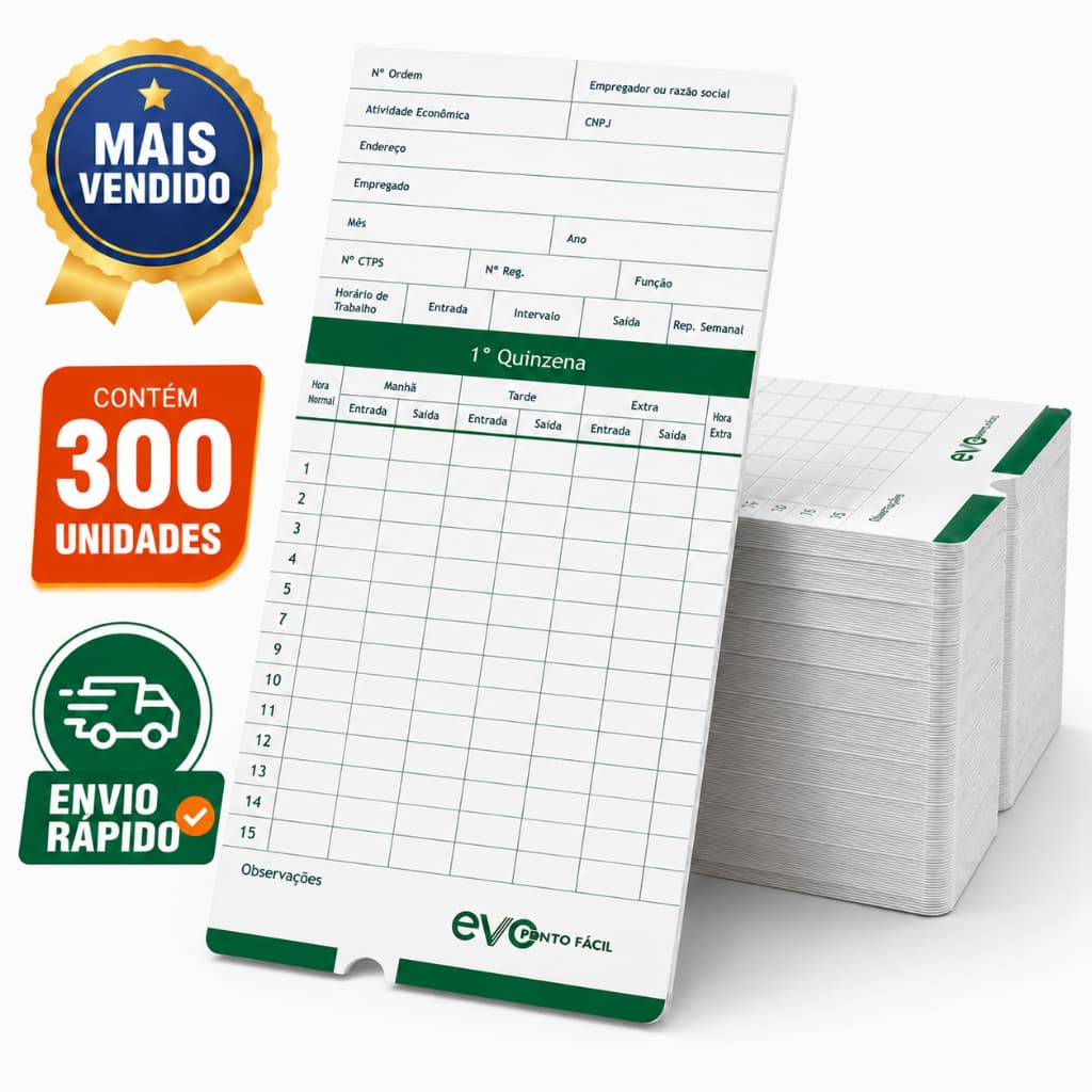 300 UND Cartão Ponto Relógio Cartográfico Cartolina Funcionário Máquina Trabalho Digital Eletrônico