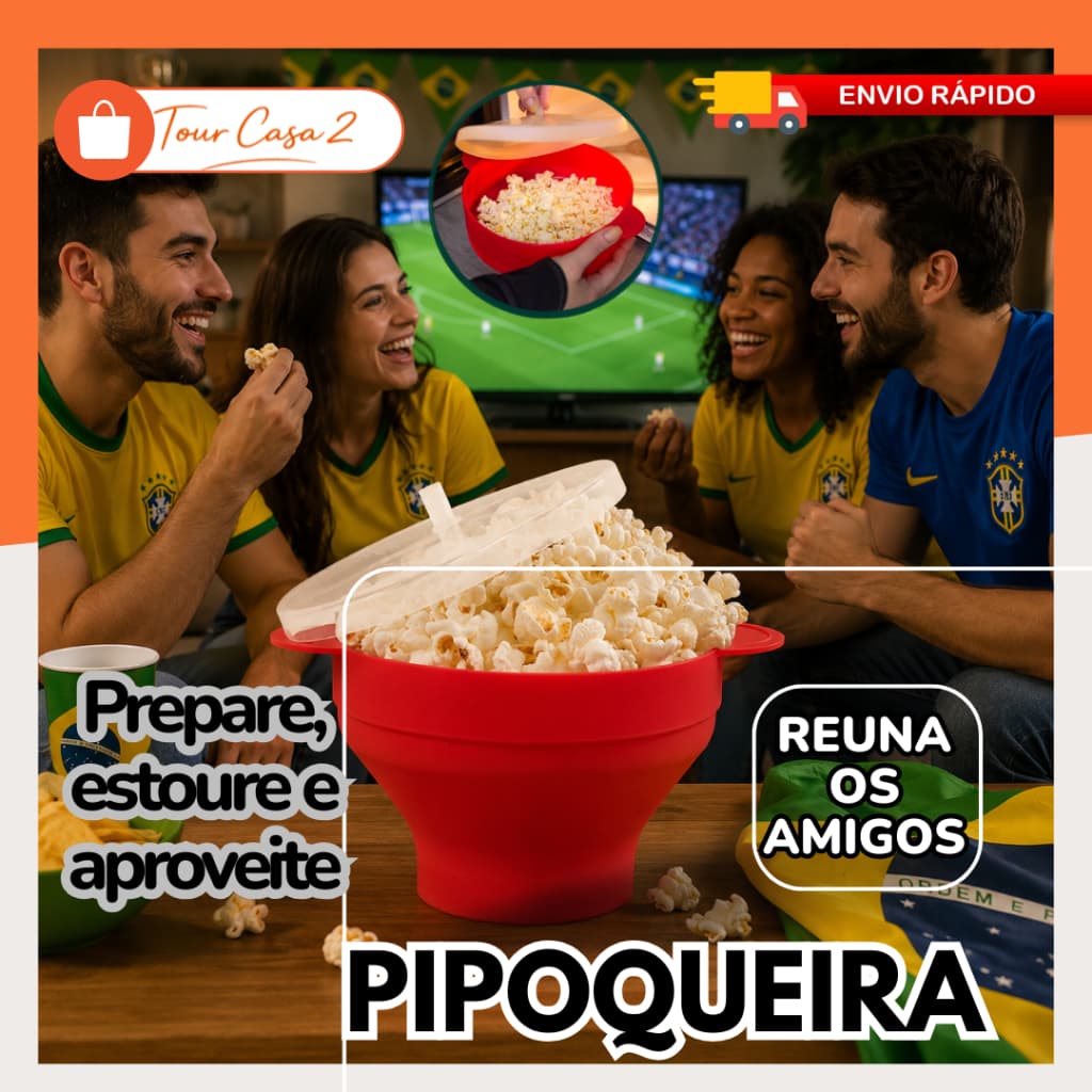 Pipoqueira de Silicone para Micro-ondas Retrátil sem Óleo Balde Pipoca Cinema Copa Festa