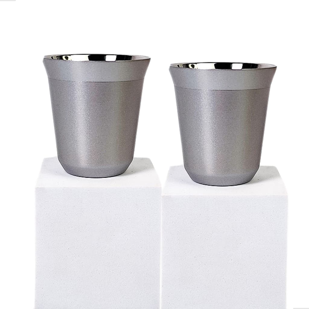 Kit 2 Xícaras Térmicas Inox 160ml Parede Dupla Café Lungo Americano Fosca Premium Cantinho Café