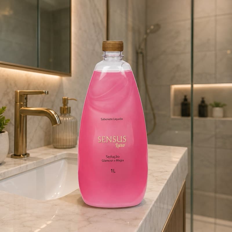 Sabonete Liquido Luxo Mãos e Corpo Seducao Glomour Magia Sensus Tamanho Família 1 Litro