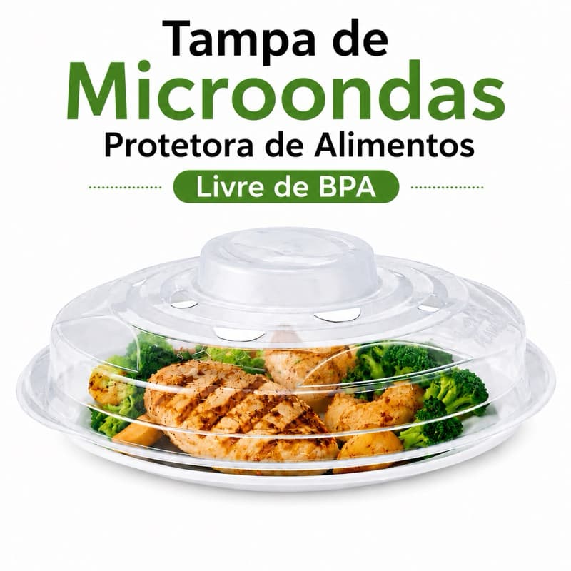 Tampa de Microondas Protetora de Alimentos Livre de BPA 27cm